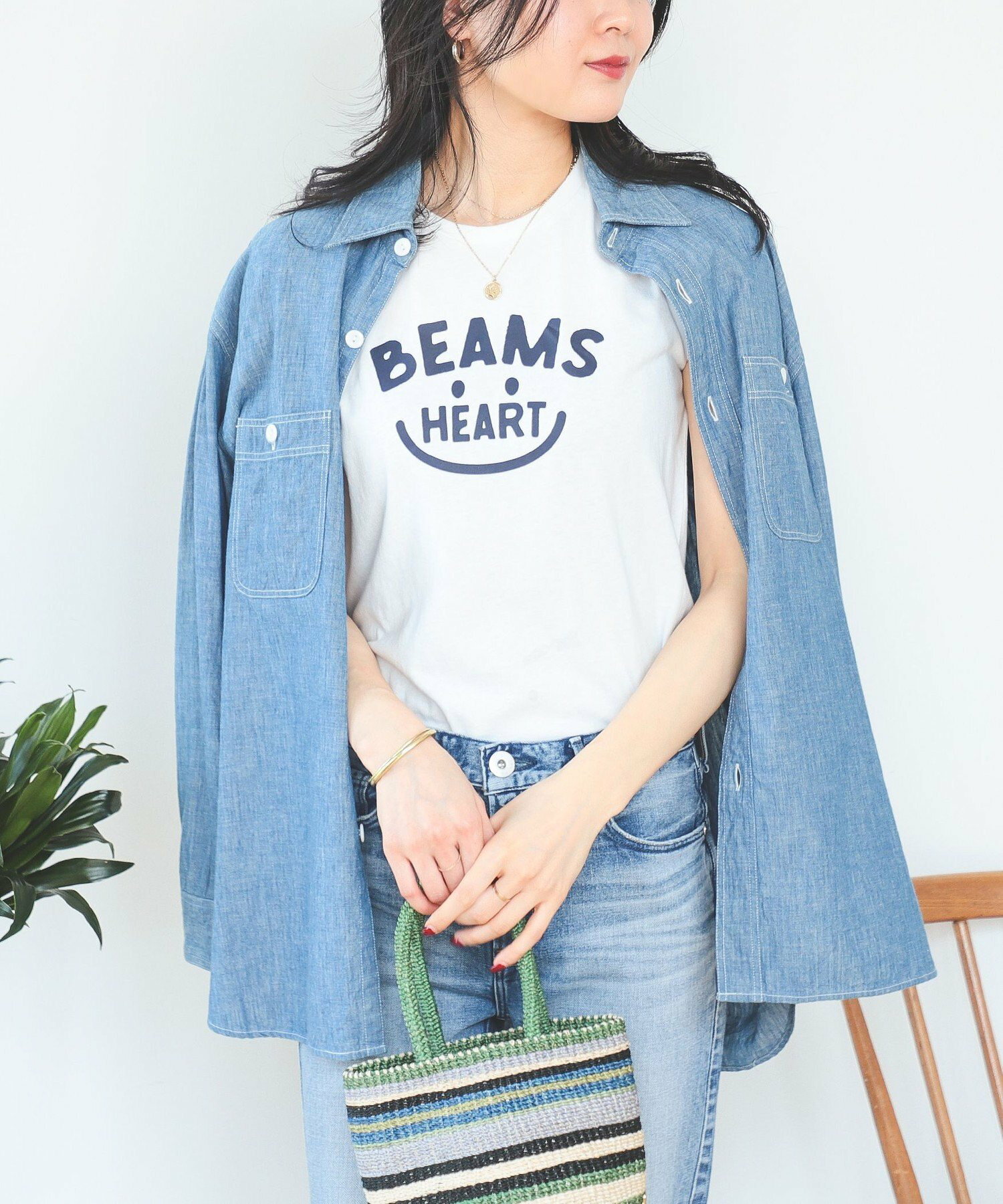 BEAMS HEART / スマイル ロゴTシャツ＜WOMEN＞ 24SS イージーケア